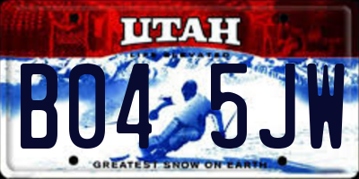UT license plate B045JW