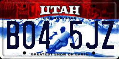UT license plate B045JZ