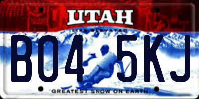 UT license plate B045KJ
