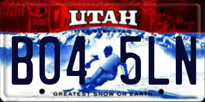 UT license plate B045LN