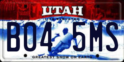 UT license plate B045MS