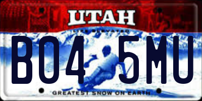UT license plate B045MU