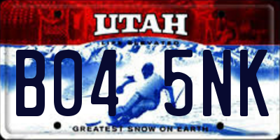 UT license plate B045NK