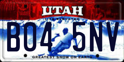 UT license plate B045NV