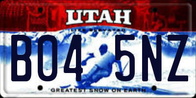 UT license plate B045NZ