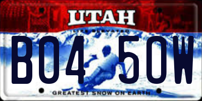 UT license plate B045OW