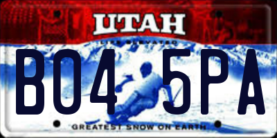 UT license plate B045PA