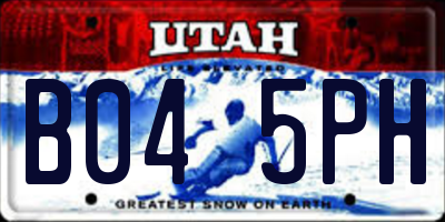 UT license plate B045PH