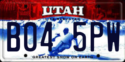 UT license plate B045PW