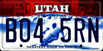 UT license plate B045RN