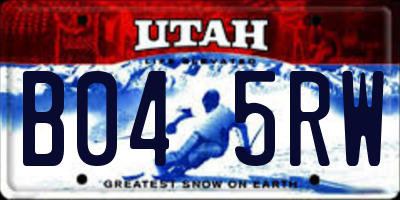 UT license plate B045RW