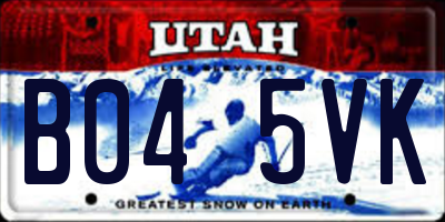 UT license plate B045VK