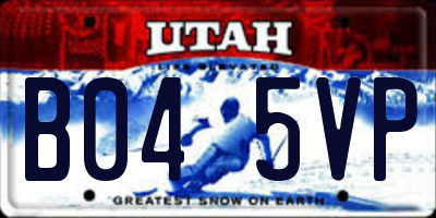 UT license plate B045VP