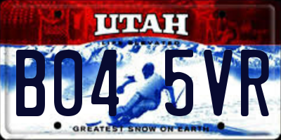 UT license plate B045VR