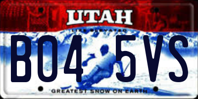 UT license plate B045VS