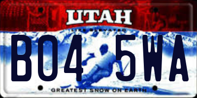 UT license plate B045WA