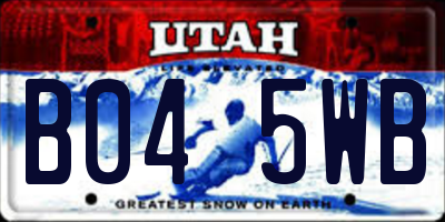 UT license plate B045WB
