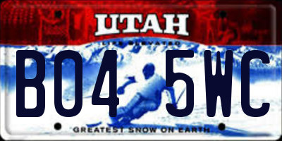 UT license plate B045WC