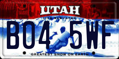 UT license plate B045WF