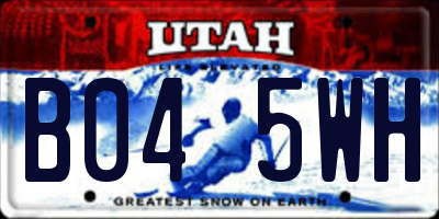 UT license plate B045WH