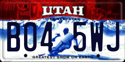 UT license plate B045WJ