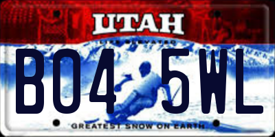 UT license plate B045WL