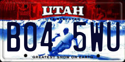 UT license plate B045WU