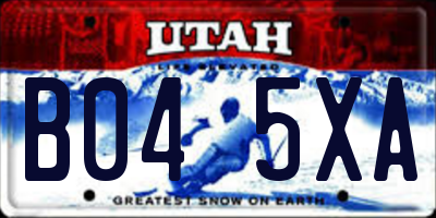UT license plate B045XA