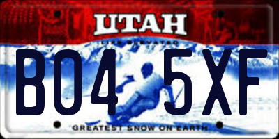 UT license plate B045XF