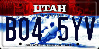 UT license plate B045YV