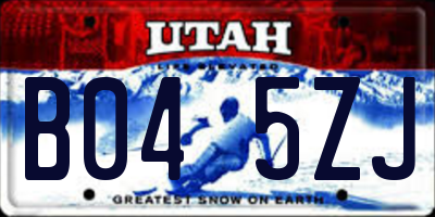UT license plate B045ZJ