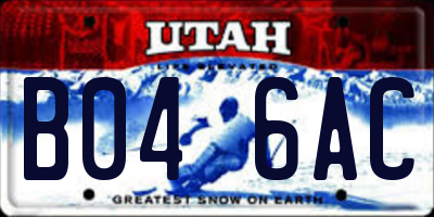 UT license plate B046AC