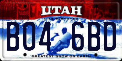 UT license plate B046BD