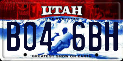 UT license plate B046BH
