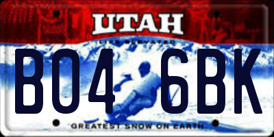 UT license plate B046BK