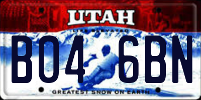 UT license plate B046BN