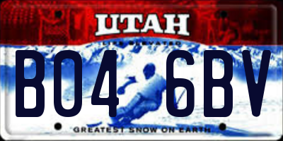 UT license plate B046BV