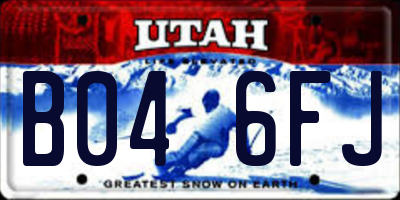 UT license plate B046FJ