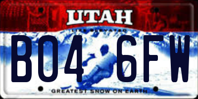 UT license plate B046FW