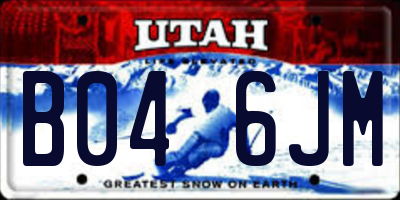 UT license plate B046JM