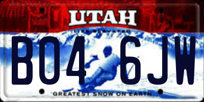UT license plate B046JW