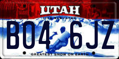 UT license plate B046JZ