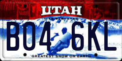 UT license plate B046KL