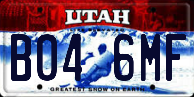 UT license plate B046MF