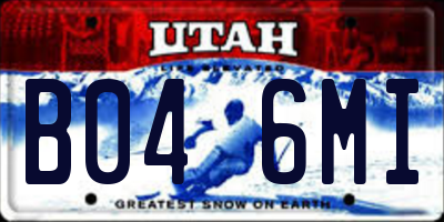 UT license plate B046MI