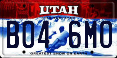 UT license plate B046MO
