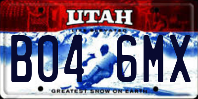 UT license plate B046MX