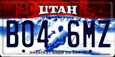 UT license plate B046MZ