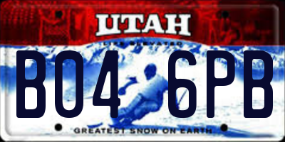 UT license plate B046PB