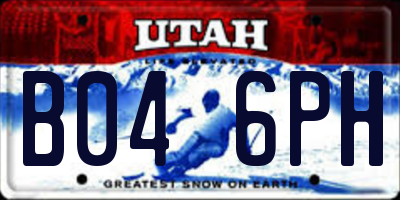 UT license plate B046PH